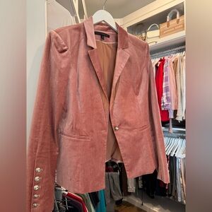 White House Black Market velvet pink blazer
